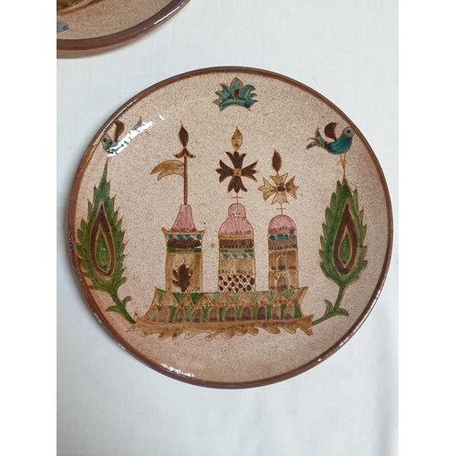 327 - Traditional Ceramic Hand Rural Tableware and Decor (2 x  Decorative Plates, Traditional Wine / Water... 