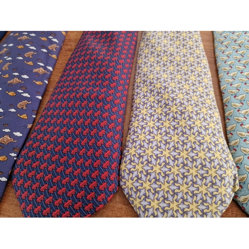 139 - Collection of 6 x Hermes Paris Assorted Silk Ties, (6)