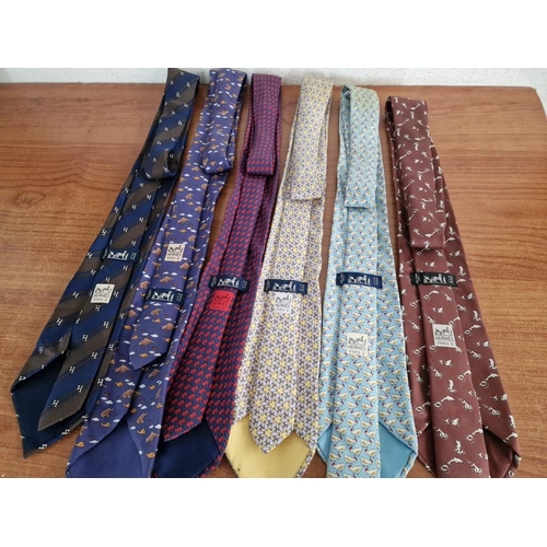 139 - Collection of 6 x Hermes Paris Assorted Silk Ties, (6)