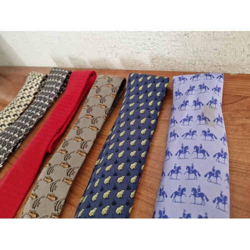 140 - Collection of 6 x Hermes Paris Assorted Silk Ties, (6)