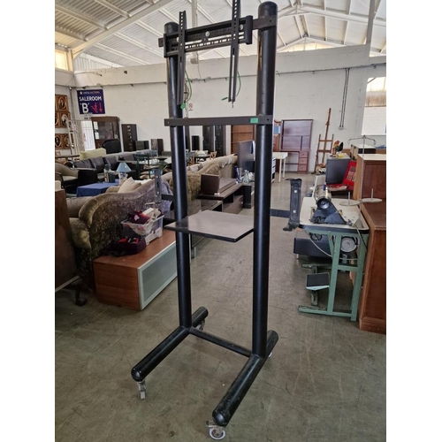 361 - Tall Floor Standing Metal Television Stand on Wheels