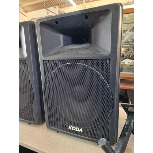 362 - Pair of Large KODA Speakers, (Approx. 44 x 35 x 69cm Overall) Together with Wall Brackets (Untested)