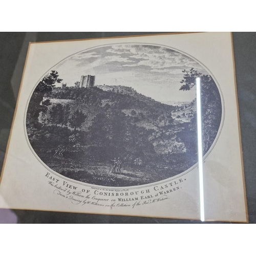 276 - Collection of 7 x Framed Prints of 1785 Paintings of Castles, (Approx. 35 x 32cm), (7)