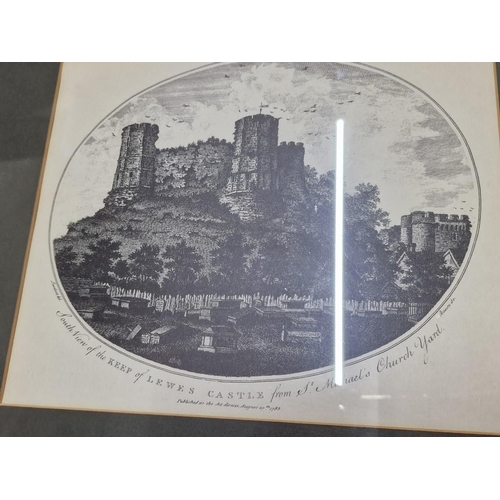 276 - Collection of 7 x Framed Prints of 1785 Paintings of Castles, (Approx. 35 x 32cm), (7)