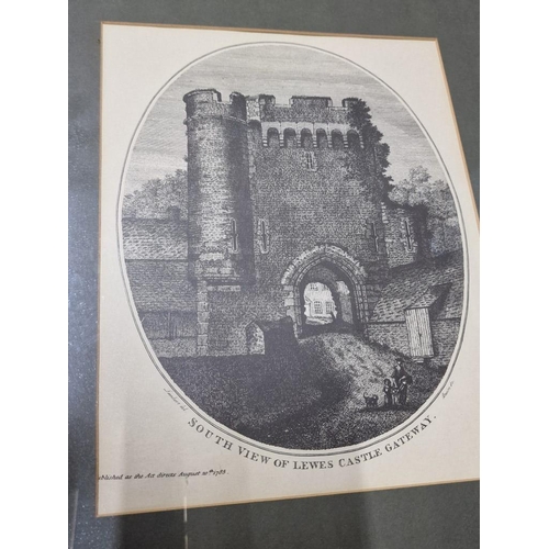 276 - Collection of 7 x Framed Prints of 1785 Paintings of Castles, (Approx. 35 x 32cm), (7)