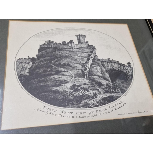 276 - Collection of 7 x Framed Prints of 1785 Paintings of Castles, (Approx. 35 x 32cm), (7)