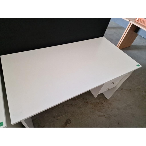 80 - White Colour Desk with 2-Drawers, (Approx. 120 x 60 x 75cm)