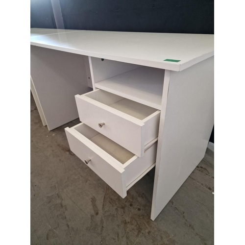 80 - White Colour Desk with 2-Drawers, (Approx. 120 x 60 x 75cm)