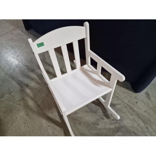 84 - White Colour Child's Rocking Chair; IKEA 'Sundvik'.