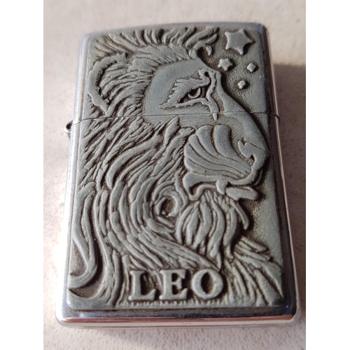 88 - 2 x Original, Made in USA Lighter with Lion and Eagle Pattern