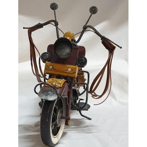 156 - Indian (1957) Motorcycle Metal Model (Approx 23 x 35cm)