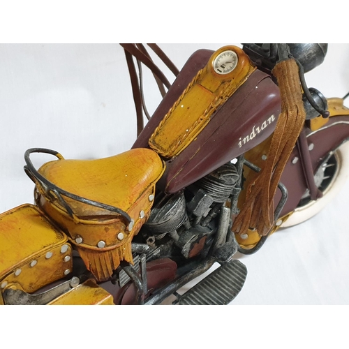 156 - Indian (1957) Motorcycle Metal Model (Approx 23 x 35cm)