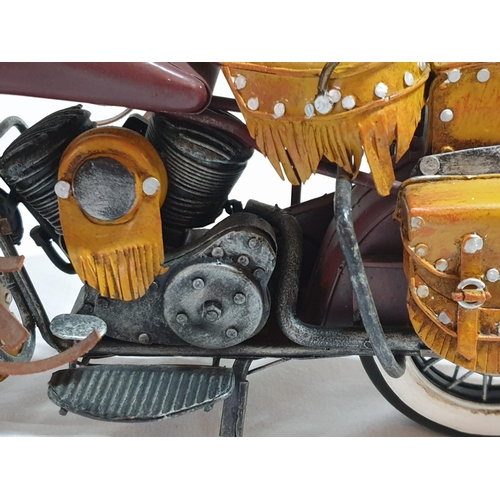 156 - Indian (1957) Motorcycle Metal Model (Approx 23 x 35cm)