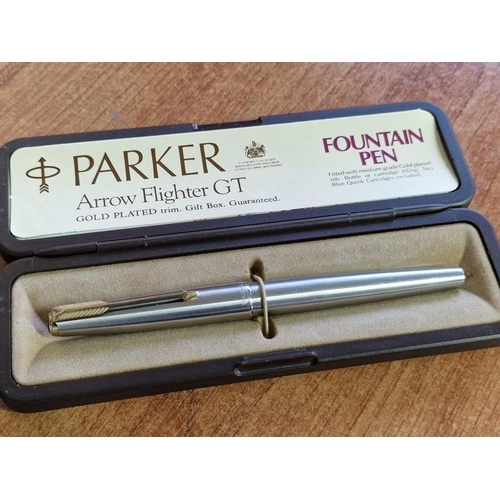 71 - Collection of Parker Pens, Incl. Parker Arrow Flighter GT Fountain Pen in Original Case, Another 3 x... 