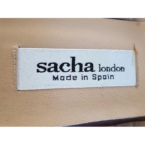 289 - Sacha London Leather T-Strap Sandals, Made in Spain, Size 37