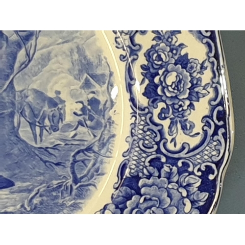 167 - 9 x Blue and White Plates Depicting American Historical Scenes; 1 x 