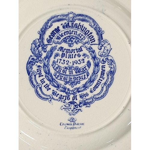 167 - 9 x Blue and White Plates Depicting American Historical Scenes; 1 x 