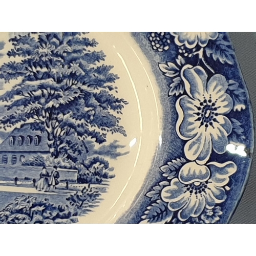 167 - 9 x Blue and White Plates Depicting American Historical Scenes; 1 x 