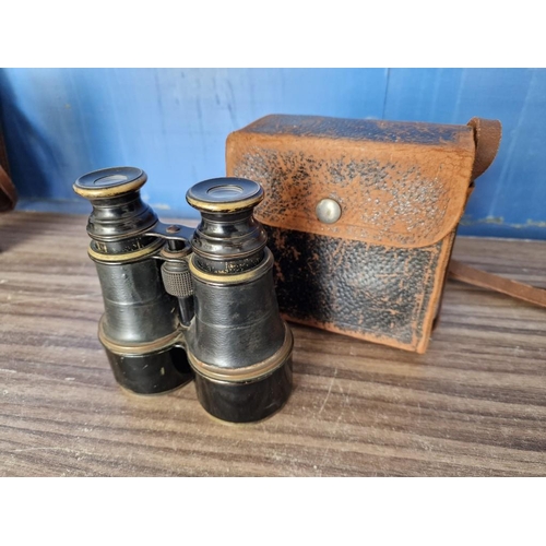 138C - Vintage Binnoculars with Leather Case