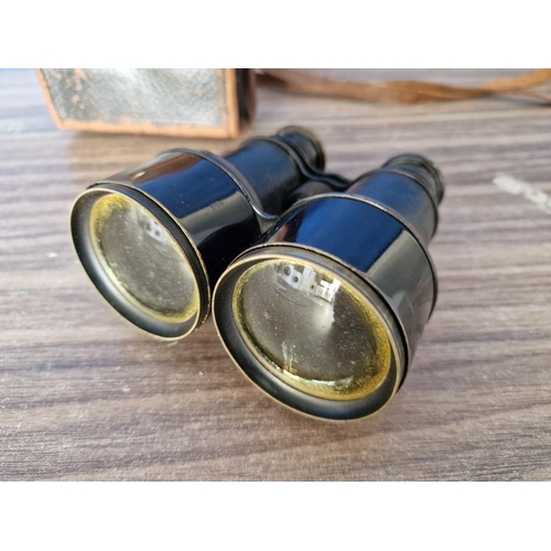 138C - Vintage Binnoculars with Leather Case