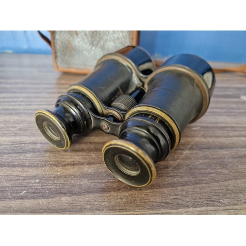 138C - Vintage Binnoculars with Leather Case