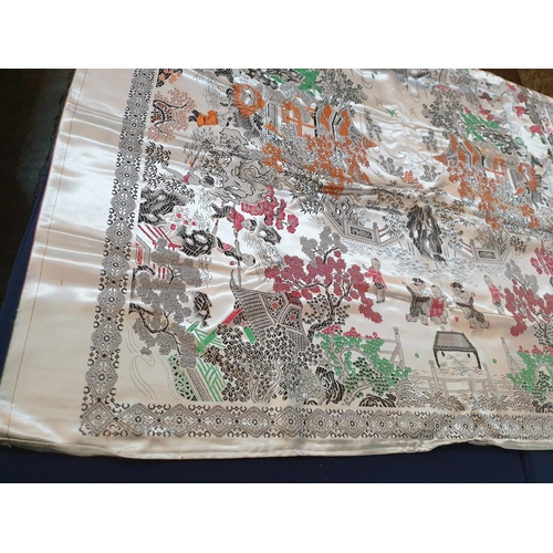 263 - Vintage Style Chinese Silk Machine Woven Table Cloth 