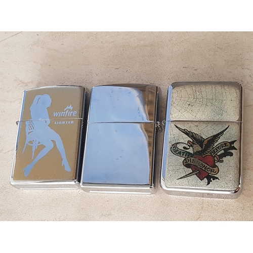 298 - Collection of 12 x Zippo Style Lighter in Various Pattern Colour and Brand