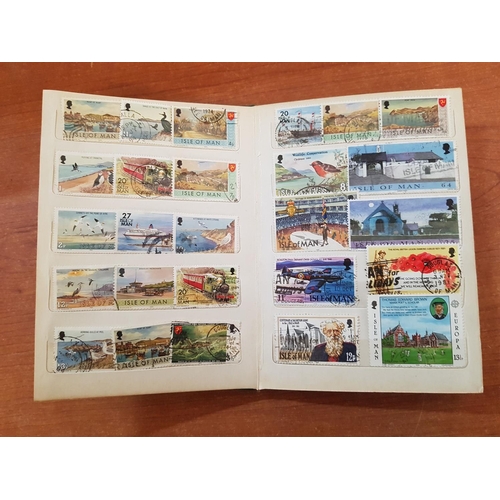 302 - Retro Style Small Stamp Book with Large Collection of Vintage Isle of Man Stamps