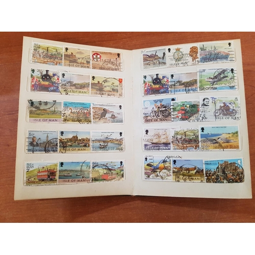 302 - Retro Style Small Stamp Book with Large Collection of Vintage Isle of Man Stamps