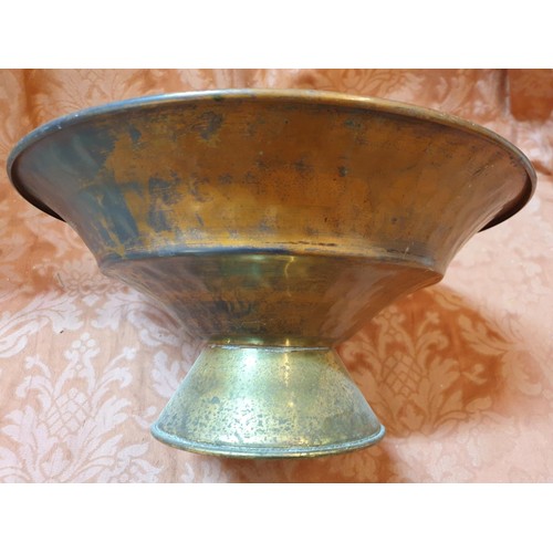 388 - Copper / Brass Large Pedestal Bowl / Plant Pot (Ø: 34cm x H:16cm), Together with Decorative Retro Or... 