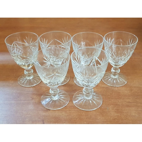 365 - Various Hand Cut Lead Crystal Glasses inc; Water Glasses, Sherry Glasses, Liquor Glasses, Shot Glass... 