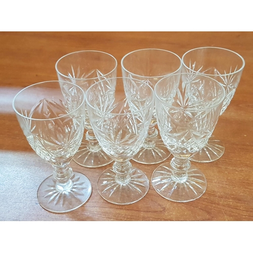 365 - Various Hand Cut Lead Crystal Glasses inc; Water Glasses, Sherry Glasses, Liquor Glasses, Shot Glass... 