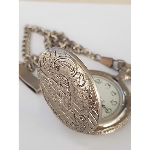 157 - Various Retro Pocket Watches in Different Pattern, Style, Sizes (1 x Missing Chain)