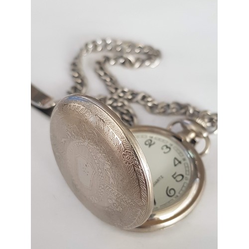 157 - Various Retro Pocket Watches in Different Pattern, Style, Sizes (1 x Missing Chain)