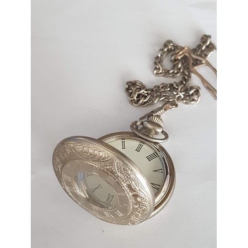 157 - Various Retro Pocket Watches in Different Pattern, Style, Sizes (1 x Missing Chain)