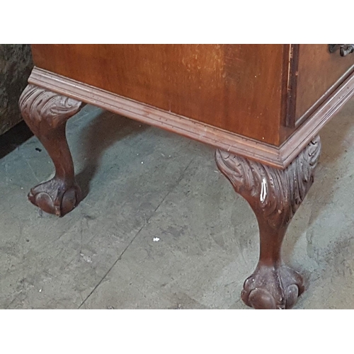 94 - Vintage Queen Anne Style Bureau with 3 - Drawers Bellow A Fall Front with a Fitted Pigeon Hole Inter... 