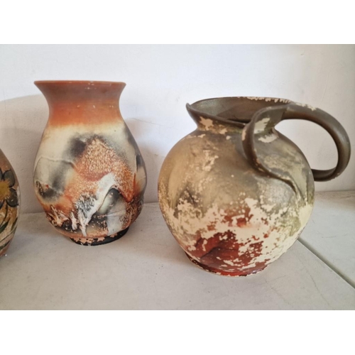 135 - Collection of 4 x Vintage Pots / Vases with Floral Decoration, (Tallest Approx. H: 22cm), (4)