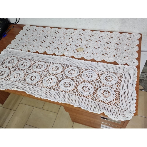 139 - 2 x Handmade Lefkara Style Decorative Lace Table Runners, (Approx. 100 x 30cm), (2)