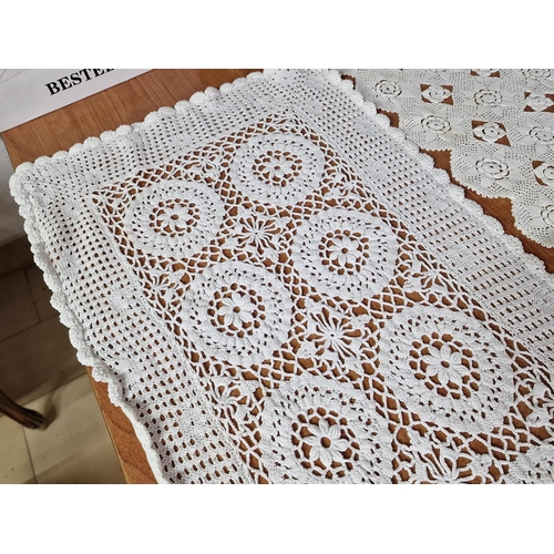 139 - 2 x Handmade Lefkara Style Decorative Lace Table Runners, (Approx. 100 x 30cm), (2)