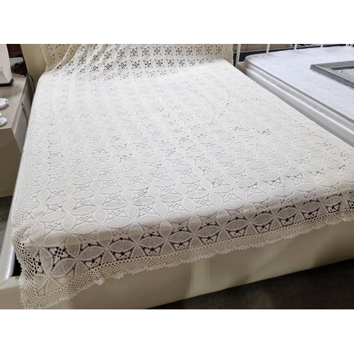 140 - Very Large Handmade Lefkara Style Lace Tablecloth / Decorative Bed Cover, (Approx. 350 x 180cm)