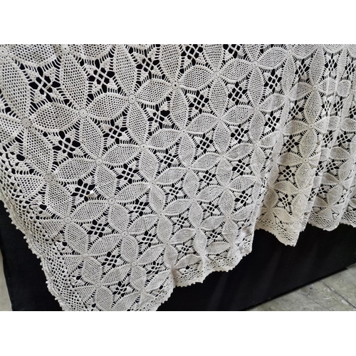 140 - Very Large Handmade Lefkara Style Lace Tablecloth / Decorative Bed Cover, (Approx. 350 x 180cm)