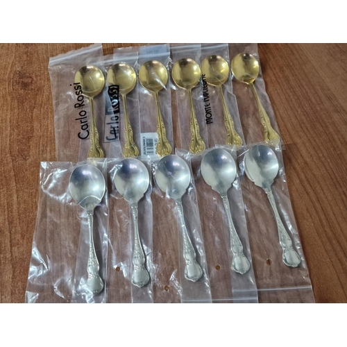 142 - Collection of RODD Cutlery (Australia); Set of 6 x Gold Plated Spoons with Floral Decorated Handle (... 