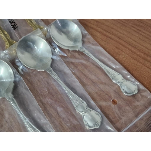 142 - Collection of RODD Cutlery (Australia); Set of 6 x Gold Plated Spoons with Floral Decorated Handle (... 