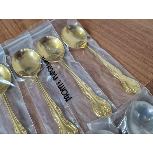 142 - Collection of RODD Cutlery (Australia); Set of 6 x Gold Plated Spoons with Floral Decorated Handle (... 