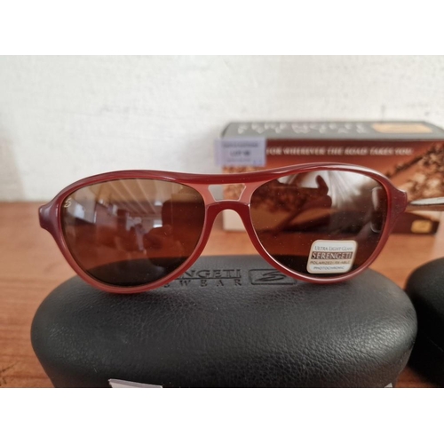 88 - 2 x Pairs of Serengeti Sunglasses (Polarized and Photochromic) in Cases & Box, Unused, (2)