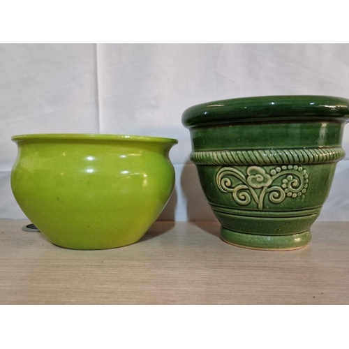 103 - Collection of 6 x Assorted Glazed Ceramic Garden Pots / Planters, (Tallest Approx. H: 22cm), (6)