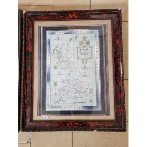 109 - Framed Map of England, Titled 'The Silver Map of Great Britain, Authorised and Issued by the Council... 