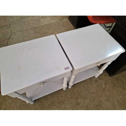 158 - 2 x Light Grey Colour Bedside Units with Drawer Over Lower Shelf, (Approx. 48 x 40 x 59cm), (2)