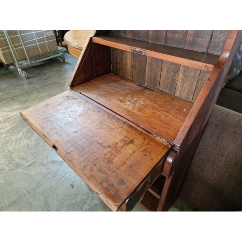 159 - Antique Solid Wood Ladies Writing Desk / Bureau with Bookcase Over, (Approx. 60 x 32 x 125cm)