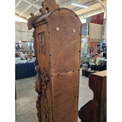 160 - Italian Rococo Grandfather Clock Carved from Limewood with a Kieninger German Mechanical 3-Weight Mo... 